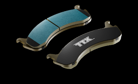 Pair of TTX brake pads, friction side and TTX-branded backing plate
