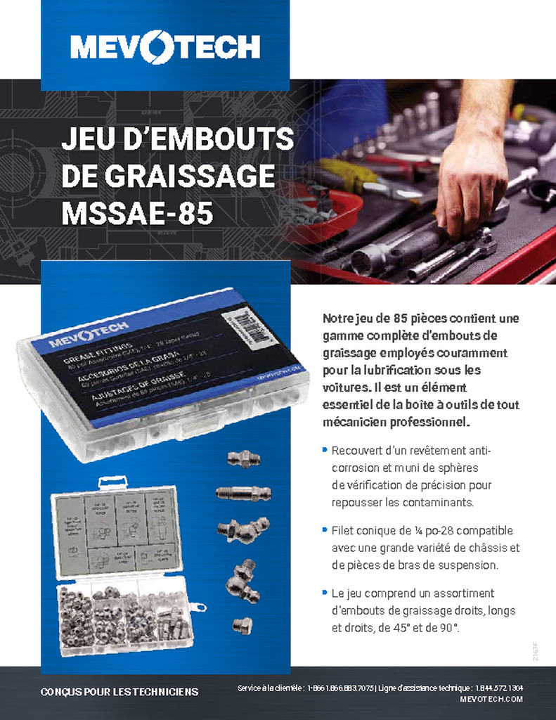 JEU D’EMBOUTS DE GRAISSAGE MSSAE-85