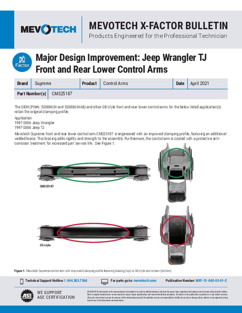 Major Design Improvement: Jeep Wrangler TJ Front and Rear Lower Control Arms