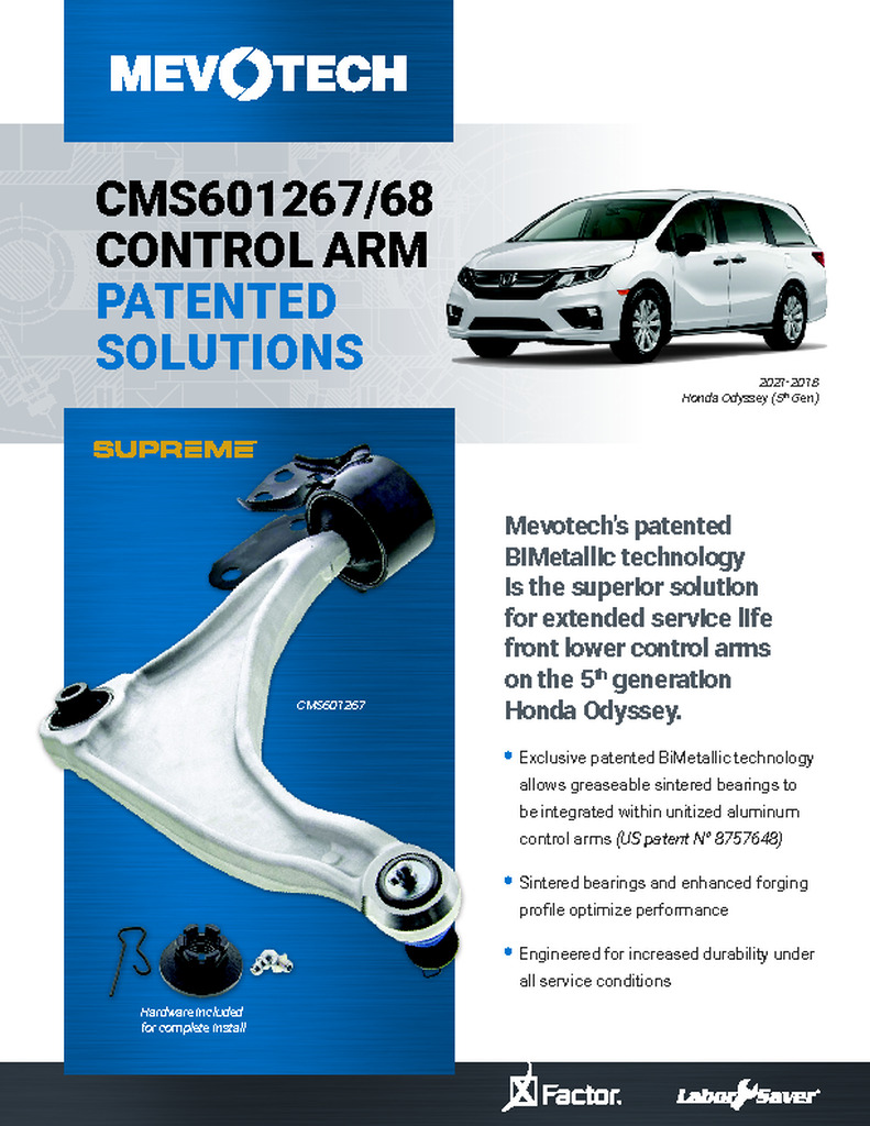 CMS601267/68 CONTROL ARM PATENTED SOLUTIONS