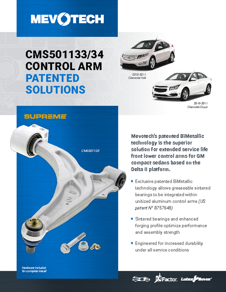 CMS501133/34 CONTROL ARM PATENTED SOLUTIONS