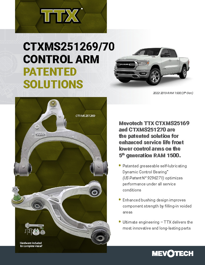 CTXMS251269/70 CONTROL ARM PATENTED SOLUTIONS
