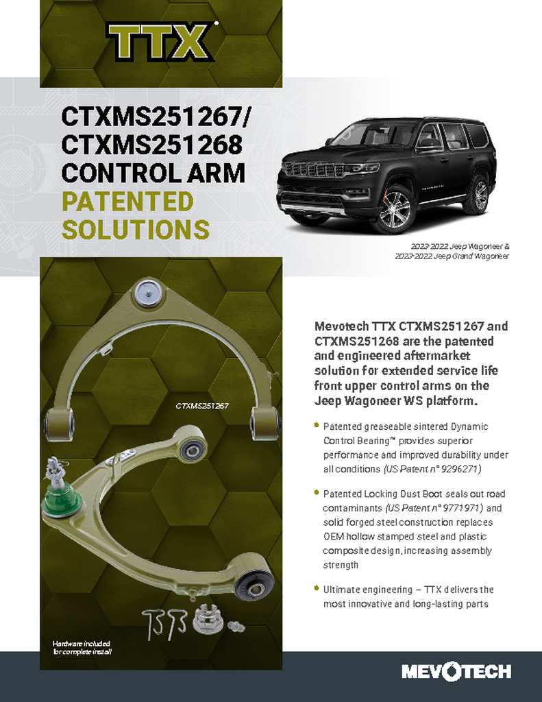 CTXMS251267/CTXMS251268 CONTROL ARM PATENTED SOLUTIONS