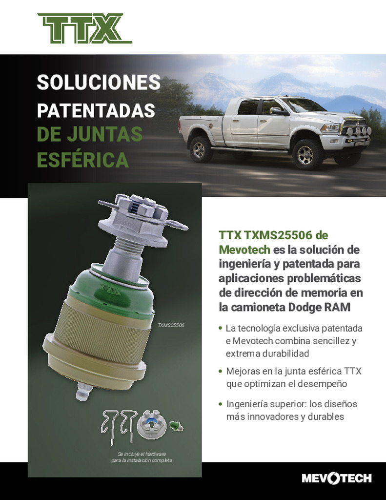 SOLUCIONES PATENTADAS DE JUNTAS ESFÉRICAS TXMS25506