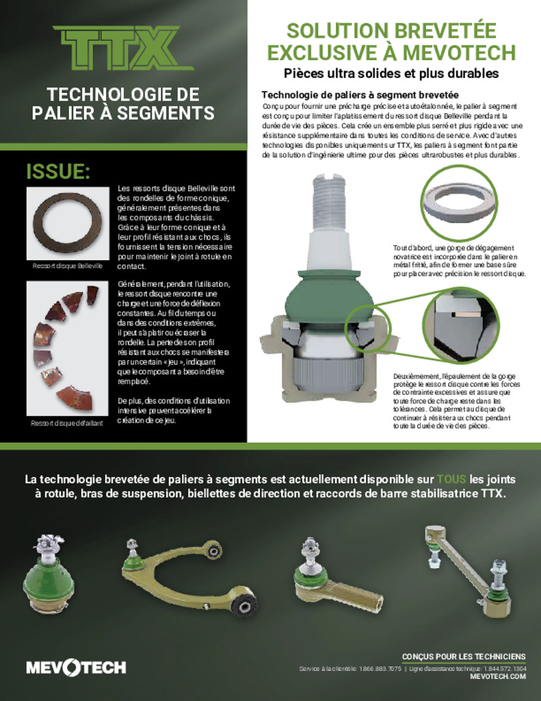 TECHNOLOGIE DE PALIER À SEGMENTS