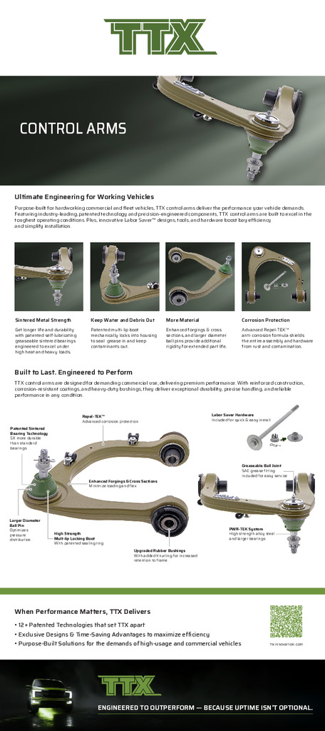 TTX Control Arms Performance Advantage EN