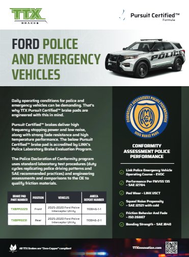 TTX Brakes – Pursuit Certified – Ford Police and Emergency Vehicles