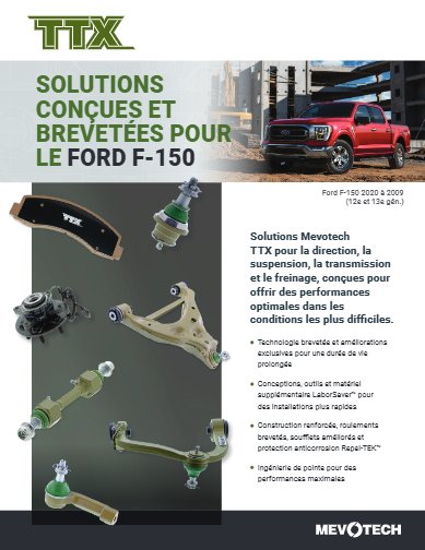 SOLUTIONS CONÇUES ET BREVETÉES POUR LE FORD F-150