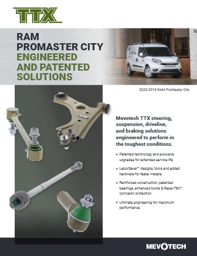 TTX Coverage for 2022-2015 RAM ProMaster City
