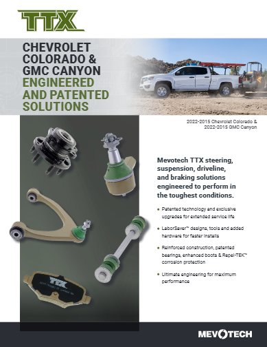 TTX Coverage for Chevrolet Colorado & GMC Canyon