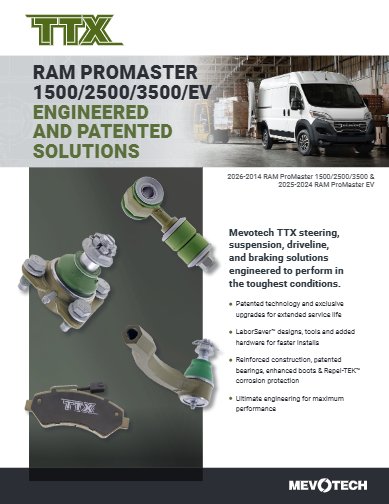 TTX Coverage for RAM ProMaster 1500 2500 3500 & EV